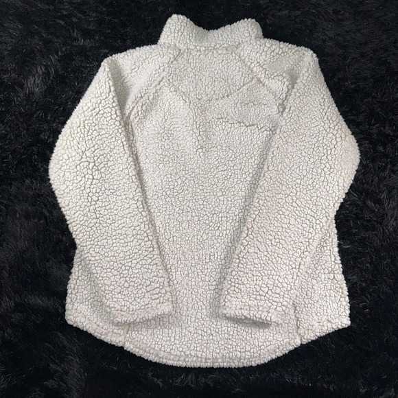 Cozy Sherpa Pullover Womens XL White Fleece Jacket Half Zip Fuzzy Soft Warm Top - Picture 7 of 7